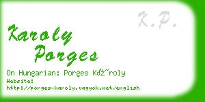 karoly porges business card